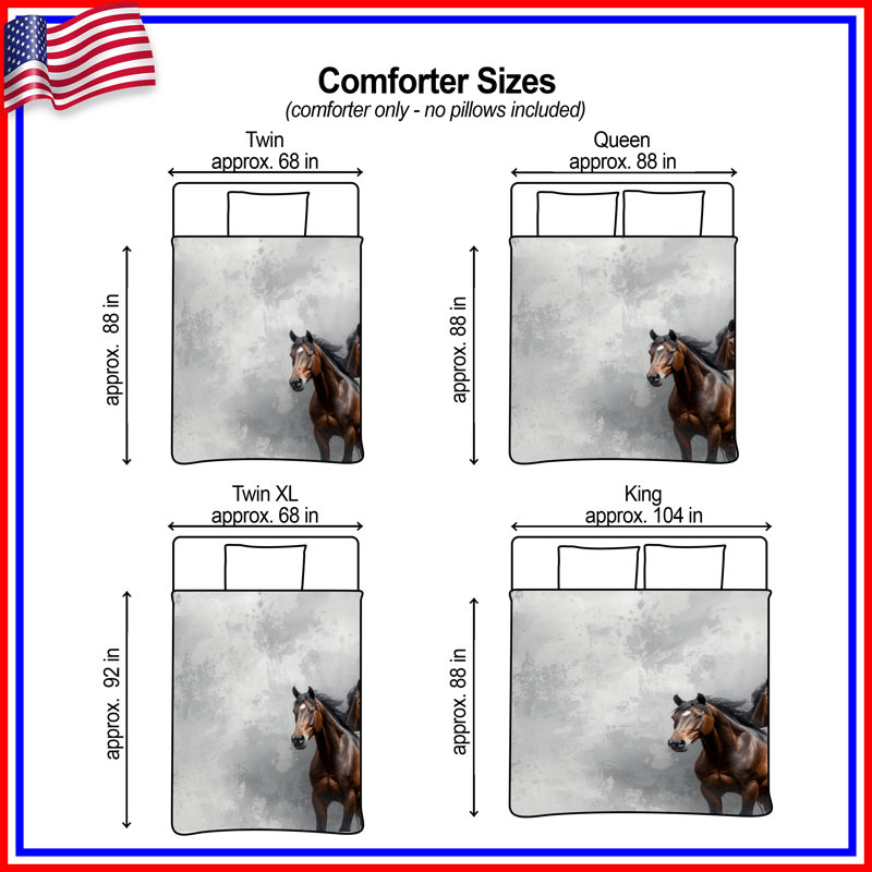 Two Running Horses Comforter, King