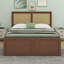  Lit plateforme en bois avec 4 tiroirs et tête de lit en rotin Canup-515138563-515138561