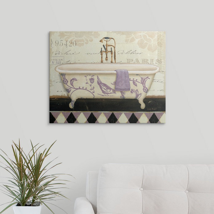 Lavande Marche de Fleurs Bath II par Lisa Audit - impression d'art graphique, H 16 po x l 20 po x P 1,5 po, Toile