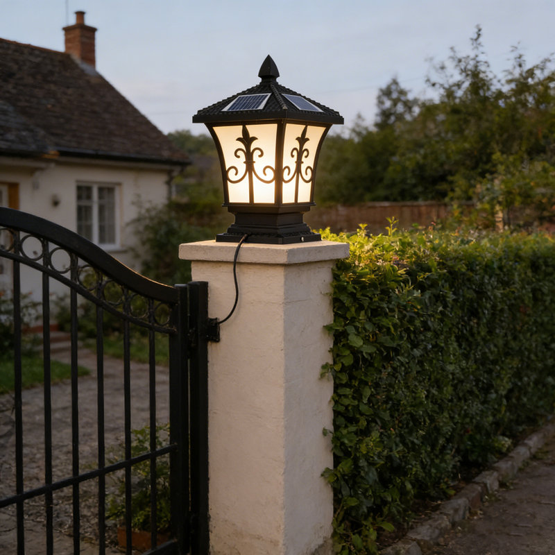 Outdoor Pier Mount Light,Waterproof Solar Powered Integrated , Use Witn Remote Switch