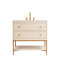Meuble-lavabo simple 35,74796 po avec plateau en marbre