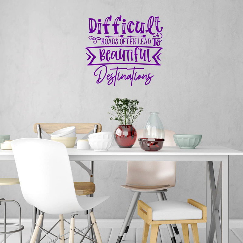 Text & Numbers Non-Wall Damaging Wall Decal, Purple, 23" H x 26" W