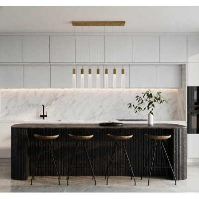 Modern 7 Light Kitchen Island Crystal Pendant