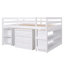 Lit mezzanine basse avec armoire, tablettes et bureau portatif à roulettes, un lit multifonctionnel pour des espaces de vie polyvalents et efficaces-1100047522
