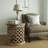 Classic Distressed Solid Wood Handmade Drum Coffee Table