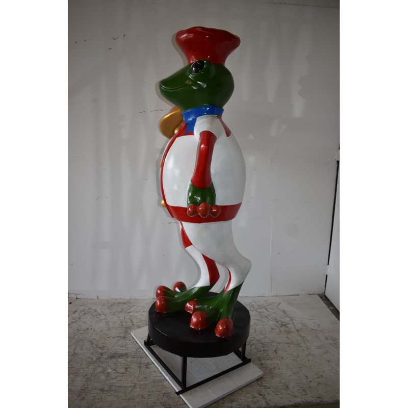 Giant Colorful Resin Frog Chef Outdoor Statue