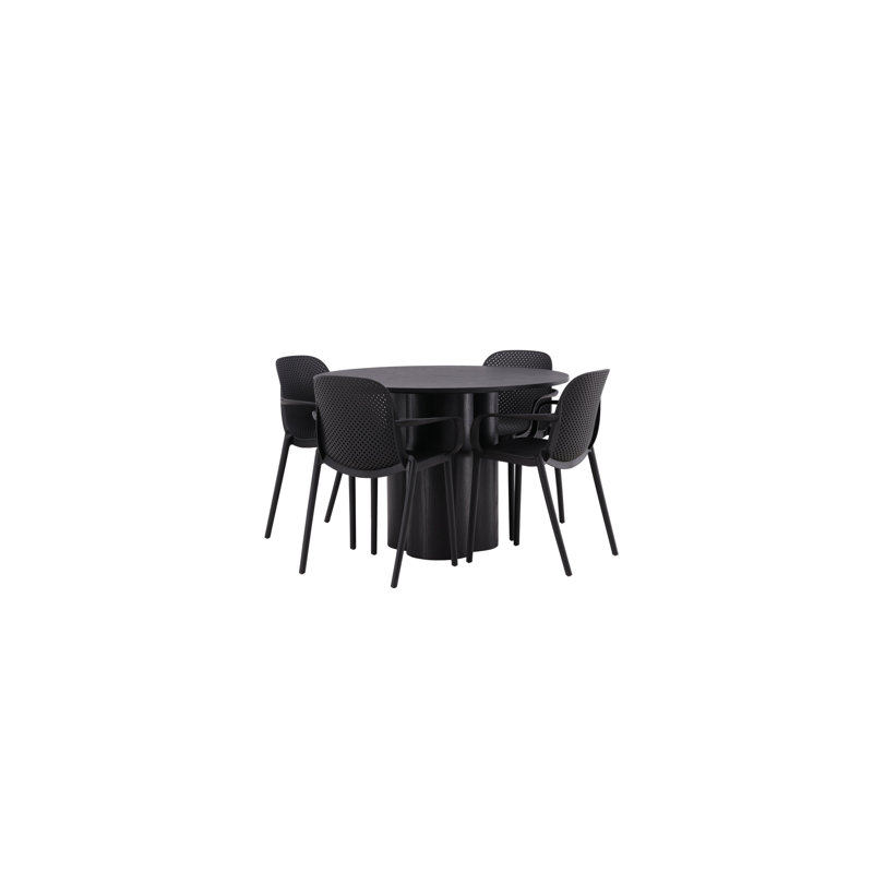 Mitre 4 - Person Dining Set, Black