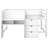 Full Size Low Loft Bed With Desk, Bookcase, And Three Storage Drawers - Whiteboard For Imagination, Guardrail Cabinets Pine , Marker-2110590625