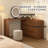 Makeup Vanity Desk with Mirror and Lights, 50-90 inch Extendable Mid Century Walnut Makeup Dresser Combo with 47 Inch 6 Drawer Dresser and L Shaped Vanity Desk, Without Stool, Brown