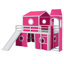 Lit mezzanine double avec tente coulissante et tour-442672555