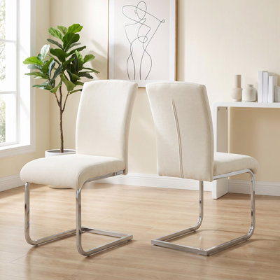 Ensemble de 2 chaises de salle à manger en tissu et velours Modern