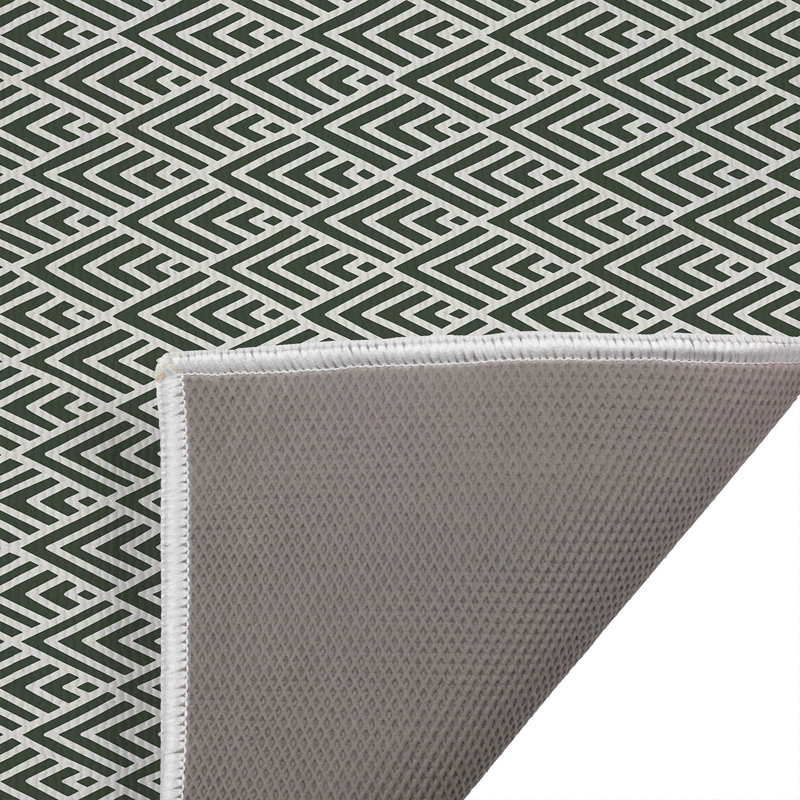 Chevron Spike Outdoor Doormat, 21" W x 34" L, Chimichurri/Green