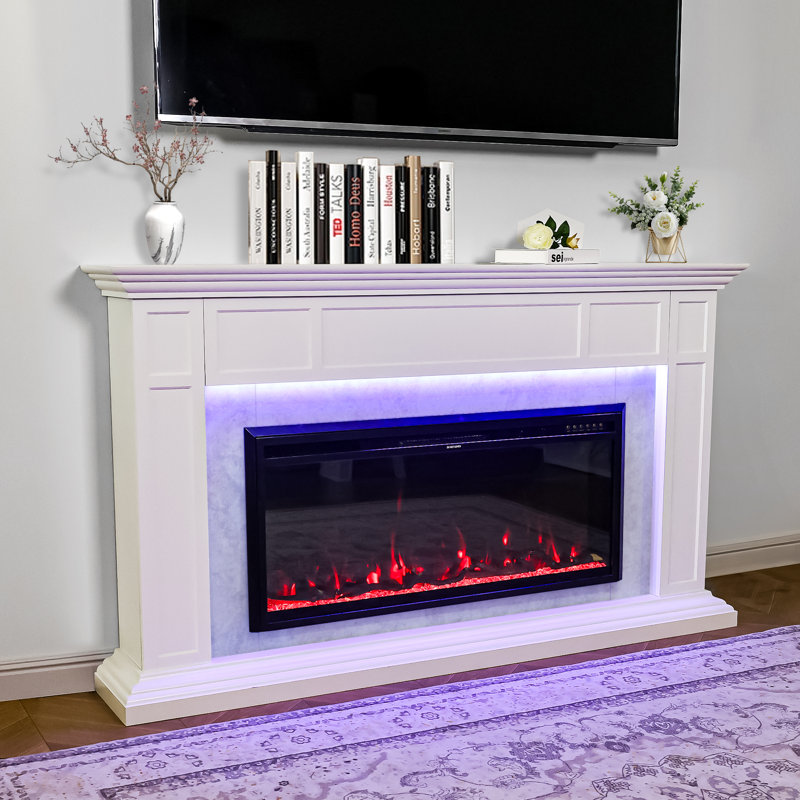 Surround Electronic Fireplace, Brass