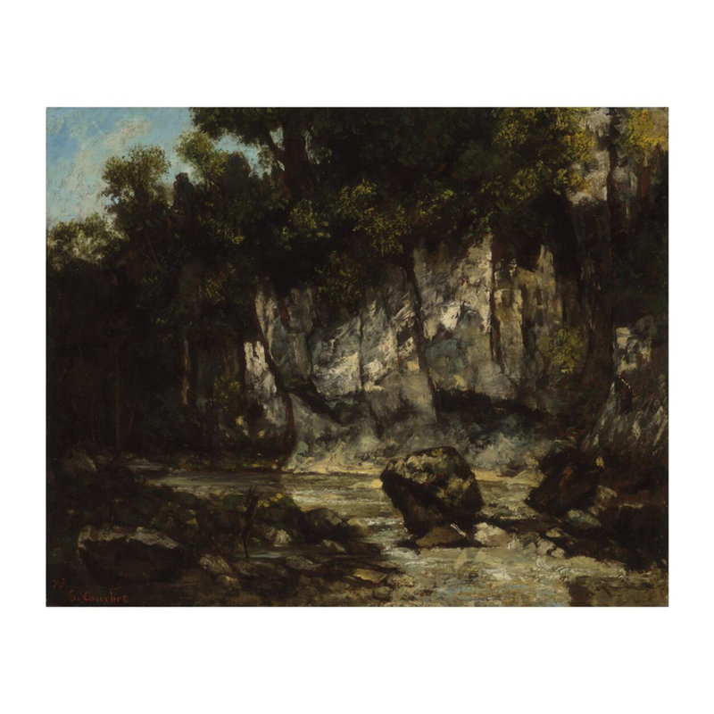 Paysage avec cerf, Gustave Courbet, estampe numérique, H 16 po x l 20 po