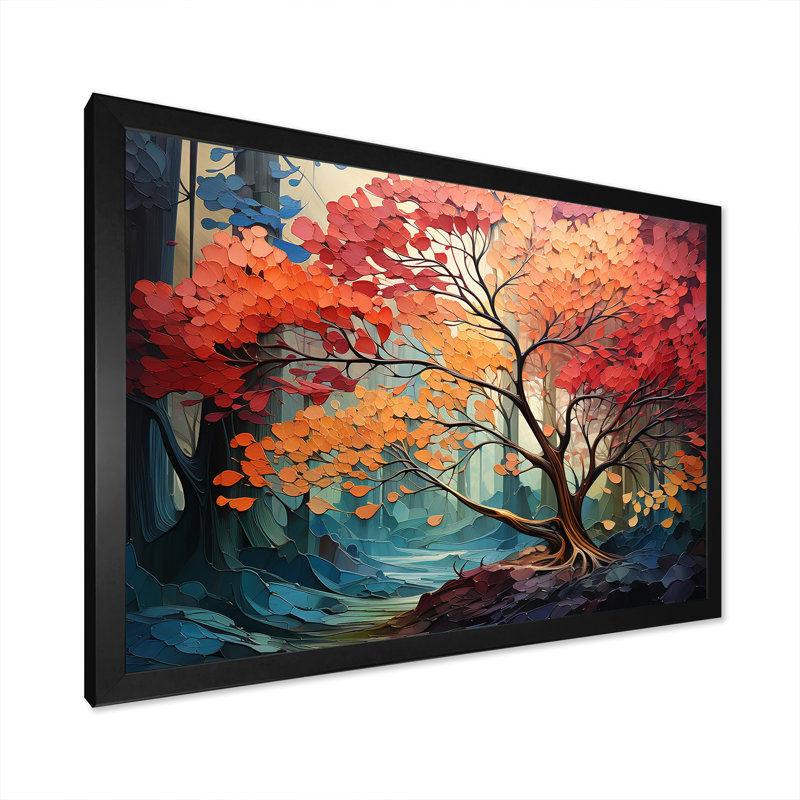 Expressionniste de l'arbre Raimbow I, Cadre simple noir, H 12 po x l 20 po x P 1 po