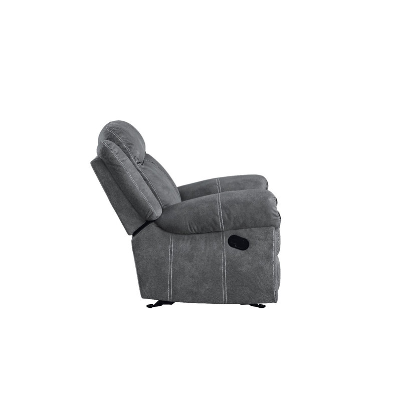 Fauteuil inclinable manuel en velours gris