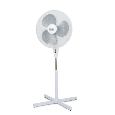 Black+decker Bfp Series  18-inch Pedestal Fan, Standing Fan With 3 Speed Settings In White