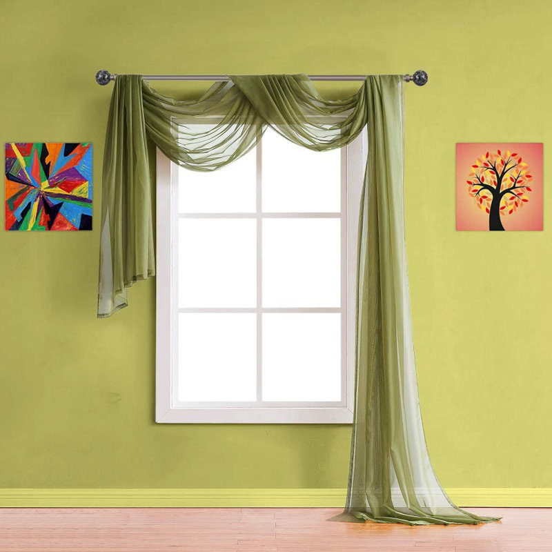 Cricklade Sheer Window Scarf Valance in 10 Colors and 4 Sizes. Great As Wedding Arch Draping Fabric, Bed Canopy or for Craft Project