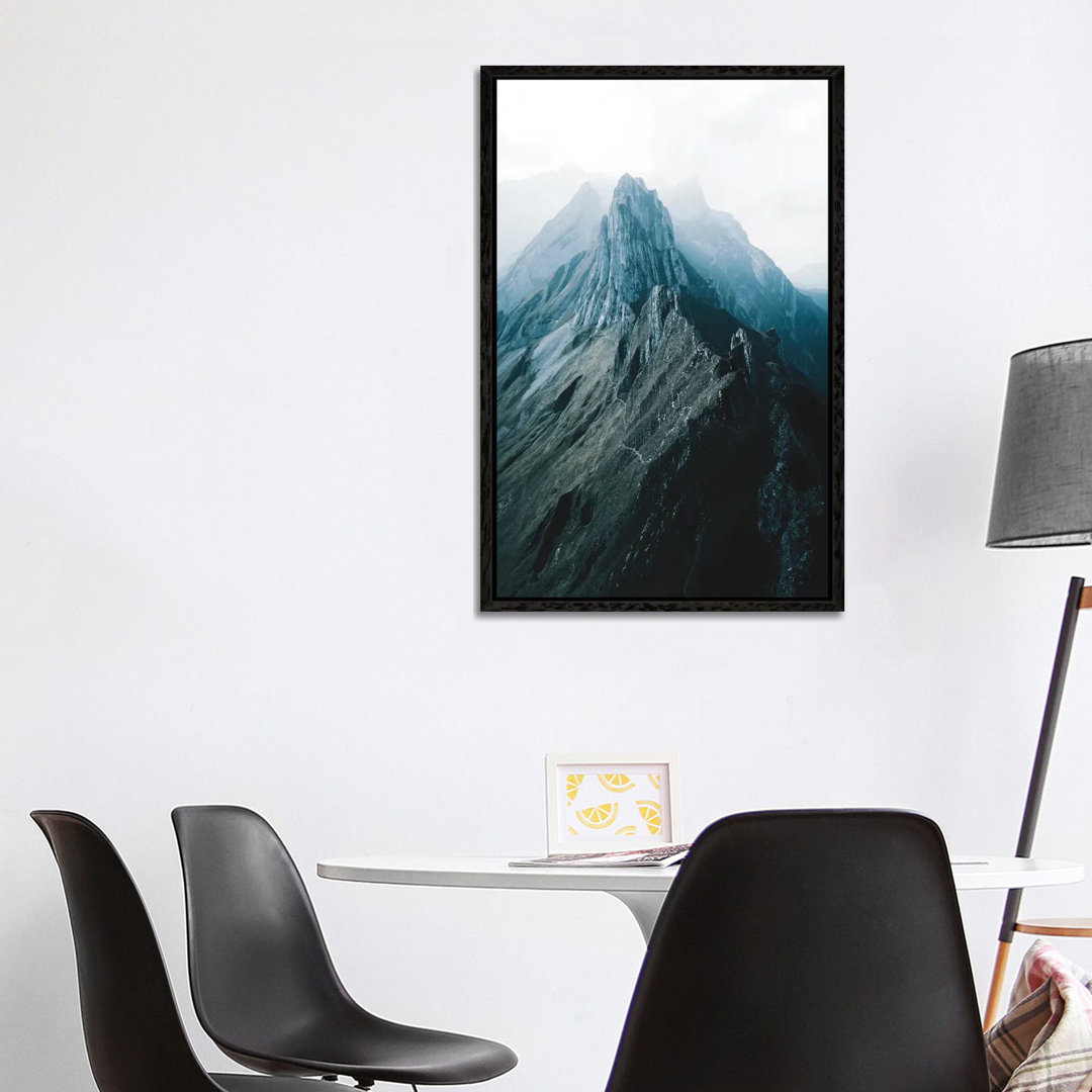 Swiss Mountain Peaks In Appenzell On A Hazy Day von Michael Schauer - Gallery-Wrapped Canvas Giclée on Canvas