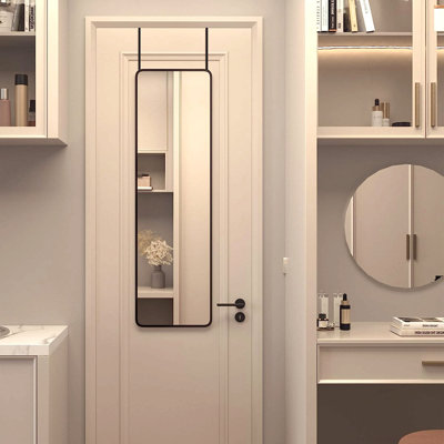 Miroir de porte noir 47 x 14 po pour chambre