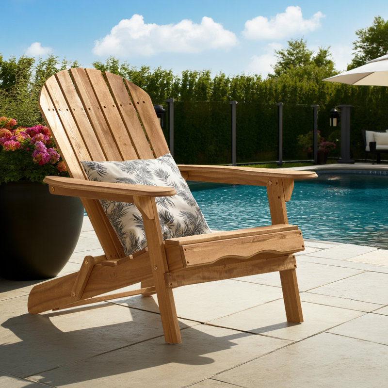Chaise Adirondack pliante en bois d'acacia, Brun