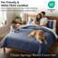 Housse de couette Vilano de Southshore Fine Linens, grande taille, en microfibre 110 g/m² avec fermeture éclair invisible et 4 attaches aux coins, 2 taies d'oreiller, bleu foncé, pour lit double/queen.-1329401308-1329401323