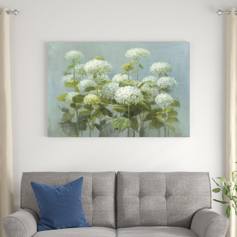 " White Hydrangea Garden ", 48" H x 32" W x 1.25" D