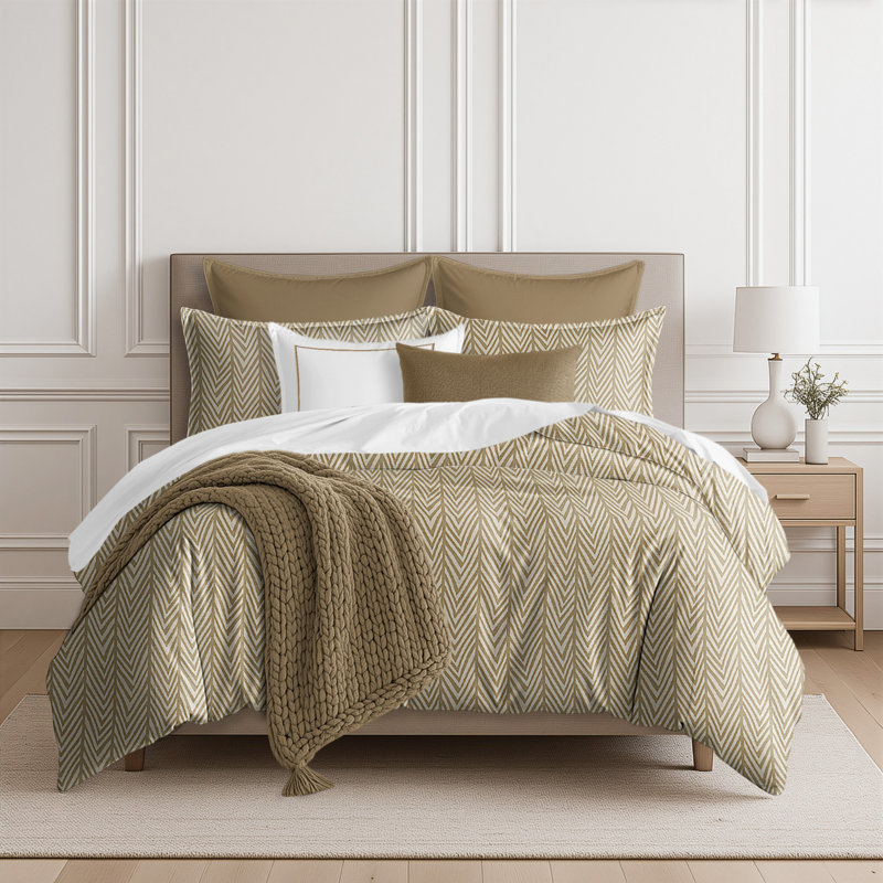 Ensemble de housse de couette et 2 taies décoratives Rustic Oat, Housse de couette pour grand lit super + 2 taies d