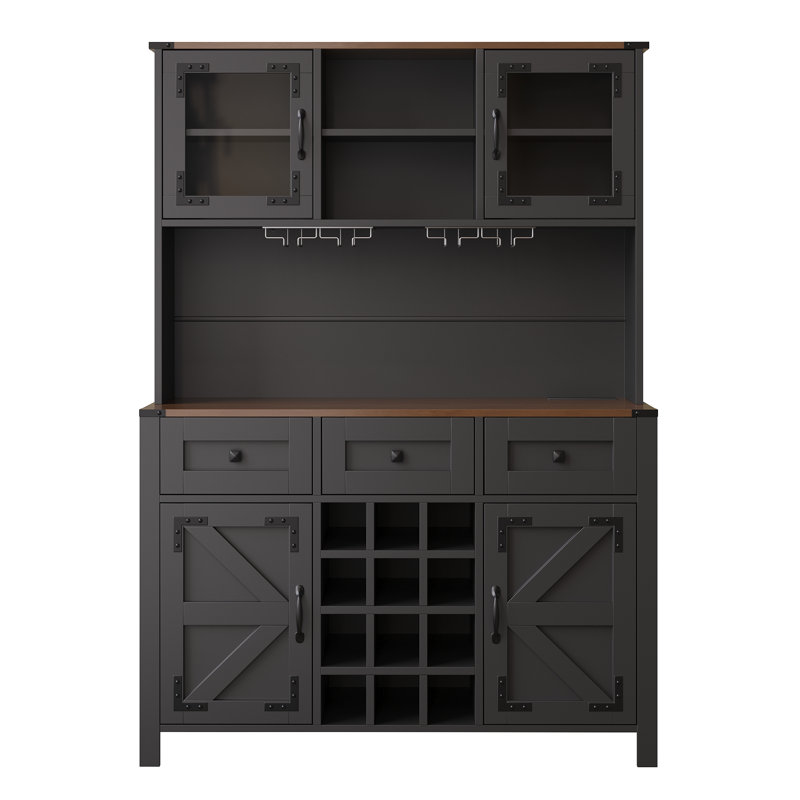 170cm Kitchen Pantry, Black