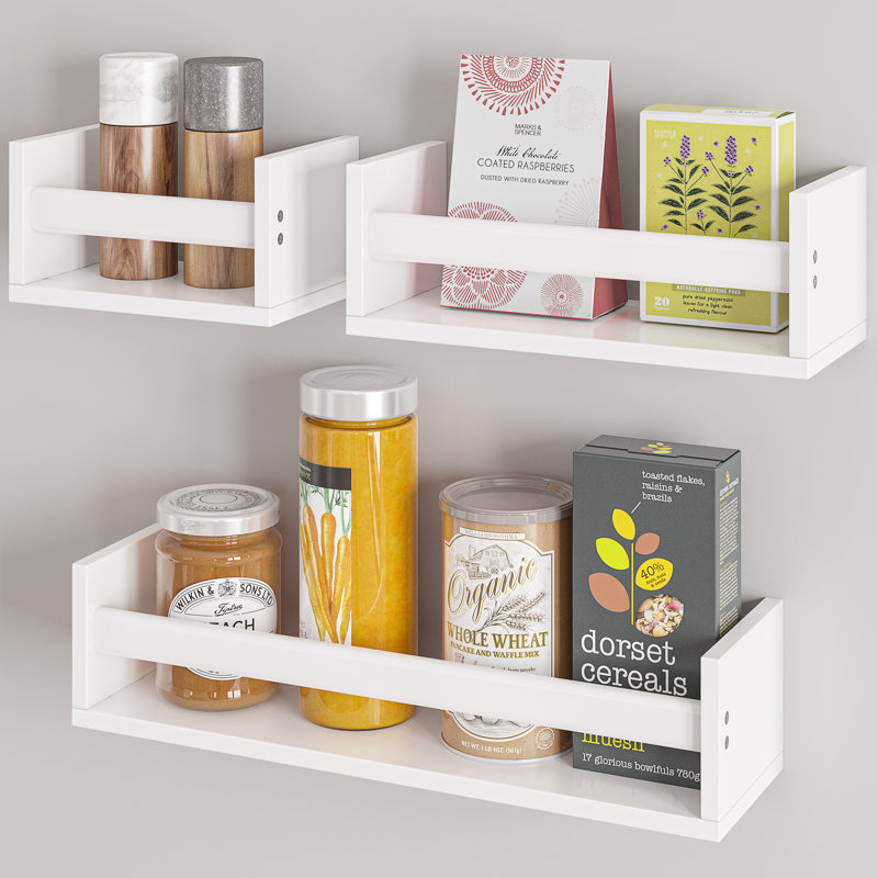 Rigga 3 Piece Floating Shelf with Front Bar