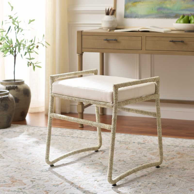 Repose-pieds Iveliz avec coussin, Naturel