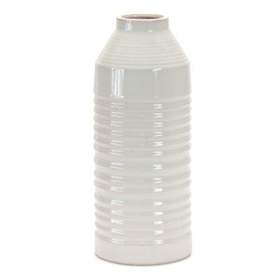Anaiza White Terracotta Table Vase