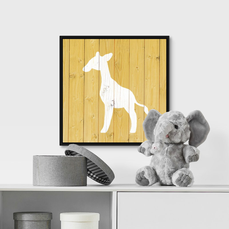 « giraffe zoo animal shape », impression, H 16 po x l 16 po x P 1,75 po, Cadre pour toile flottant noir