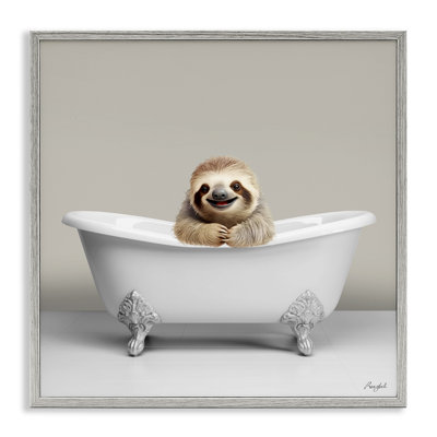" Happy Sloth In Bathtub " by Roozbeh