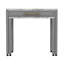 Ensemble de salle à manger rectangulaire de style comptoir avec dessus en faux marbre - Table, tiroir et 4 tabourets pour une ambiance chaleureuse et confortable (5 pièces).