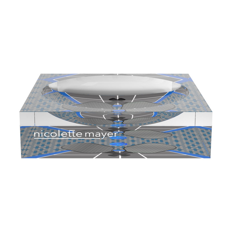 Decorative Tray, 8"W x 8"D x 2"H, Silver Blue