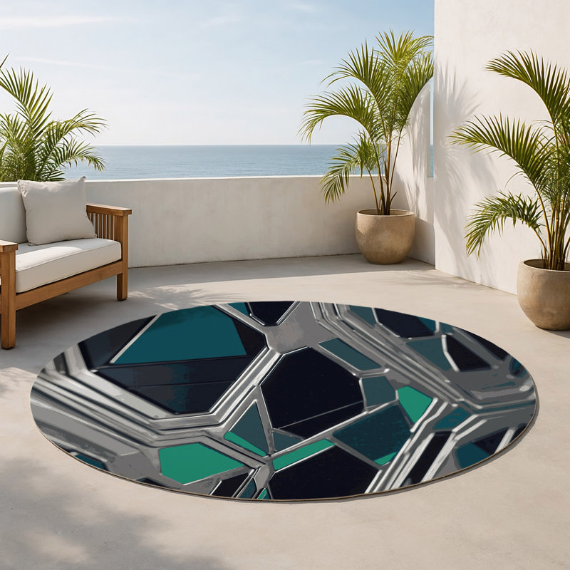 Tapis intérieur et extérieur Radiant Orbit, Rond 5 pi