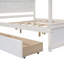 Lit plateforme à baldaquin en bois avec 2 tiroirs