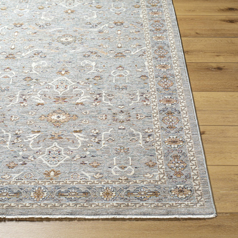 Jules Silver/Sage/Light Silver Area Rug, Runner 3'3" x 10'