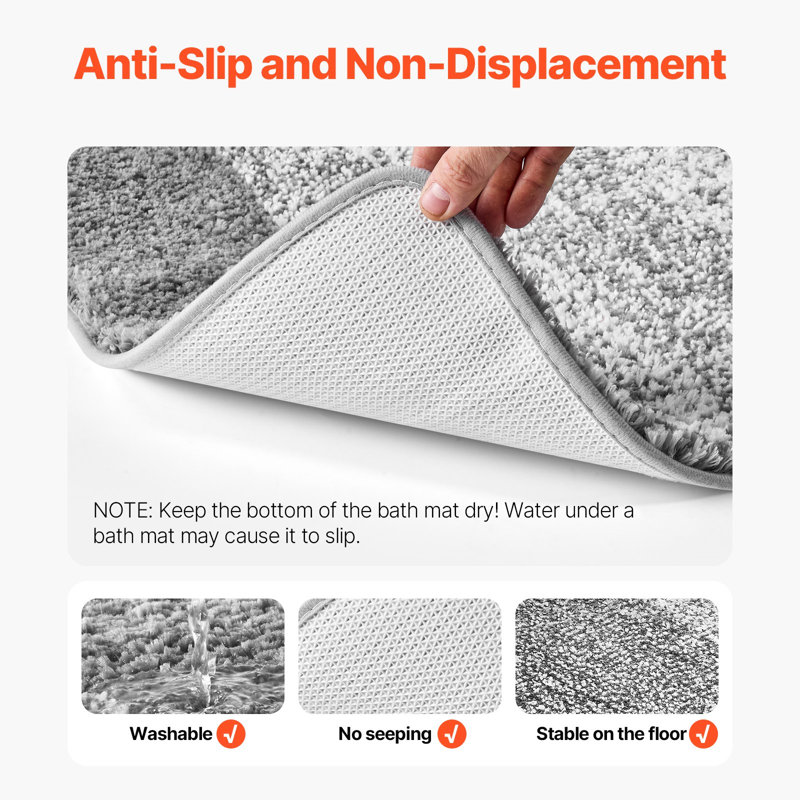 Tapis de salle de bain 36 po x 24 po Tapis de bain doux absorbant, lavable en machine, séchage rapide, antidérapant, Noir