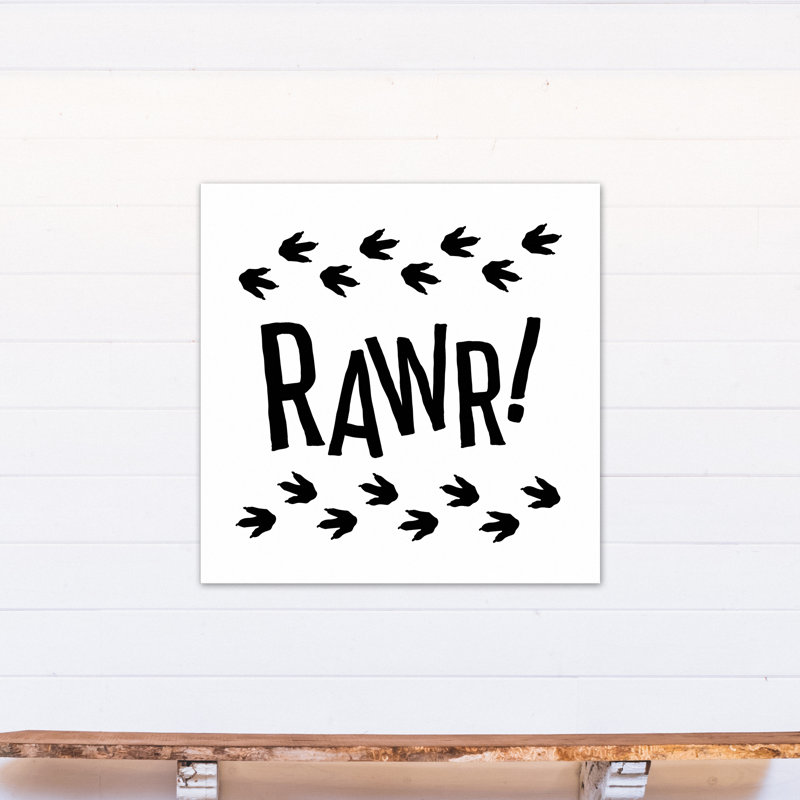 «Mallon Rawr Dinosaur Traces», art encadré, H 36 po x l 36 po x P 1,25 po, Toile tendue