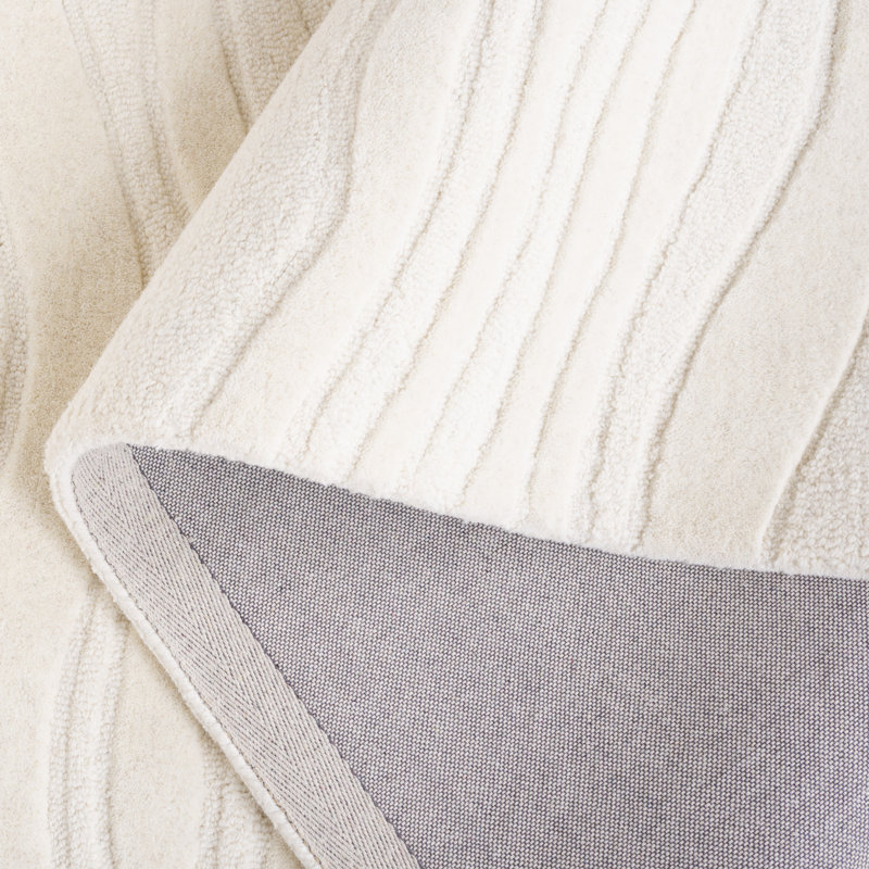 Tapis ivoire en laine / coton touffeté à la main Rodeo Drive, Rectangle 10 po x 14 po