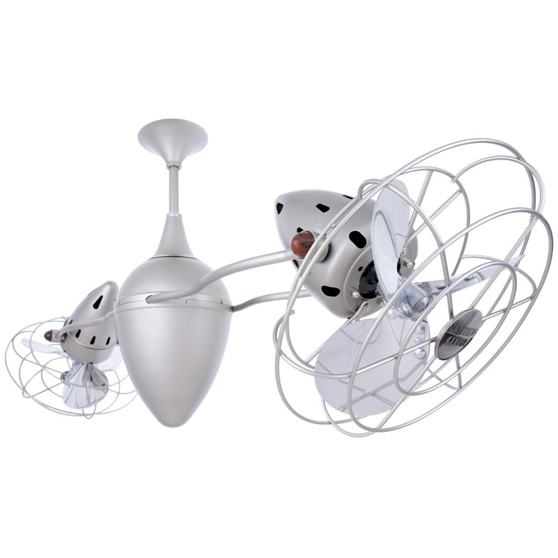 Ar Ruthiane Downrod Ceiling Fan, Brushed Nickel