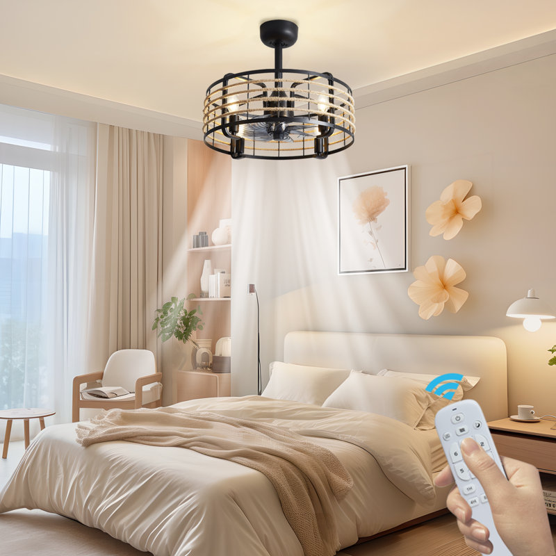 Industrial 7-Blade Ceiling Fan with Light – Reversible ABS Blades for Year-Round Comfort