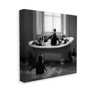 "Penguin Flock In Tub" par RB sur toile