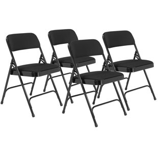 2200 Series Deluxe Fabric Double Hinge Premium Padded Folding Chairs (Set of 4)
