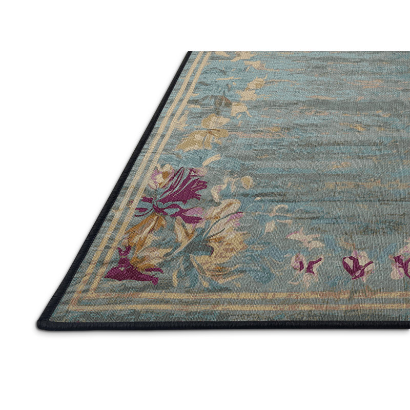 Machine Washable Gray Area Rug, Runner 2' x 5'