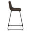 Élégante chaise de bureau avec bureau moderne en métal brun et noir dans un cadre d'aspect cuir
