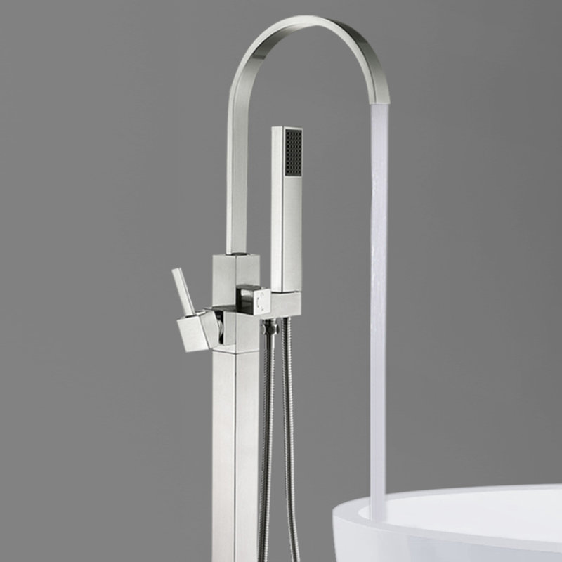Freestanding Tub Filler with Diverter, Brush Nickel