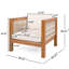 Ensemble de 2 chaises longues de patio moderne, bois d'acacia, corde beige pour patio